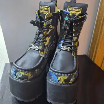 새상품 YOSUKE SAMARAI 꽃무늬 플랫폼 부츠