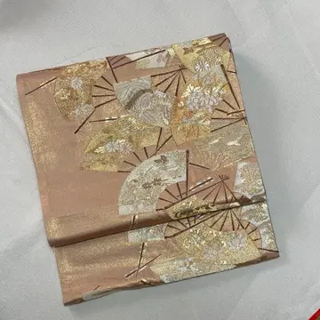 후쿠로 오비 부채 문양 순수 실크 부채