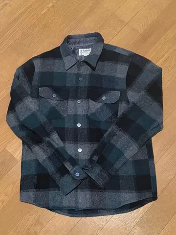 Radian 그린 블랙 체크 플란넬 셔츠 M