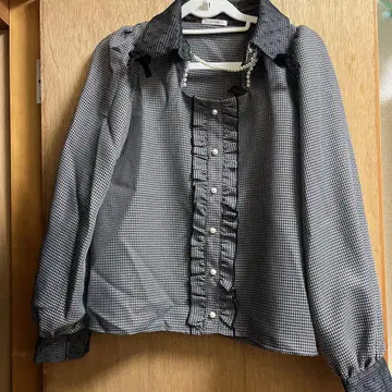 Pal elfy 하운드투스 체크 블라우스