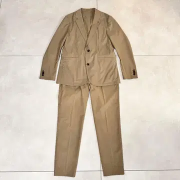 AOURE 베이지 카키 캐주얼 수트 상하의 세트
