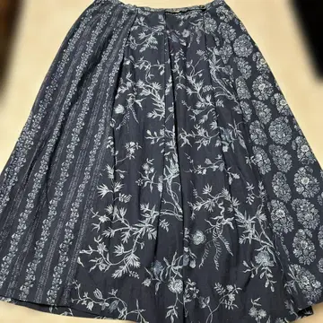 45R 인디고 플라워 패치워크 스커트