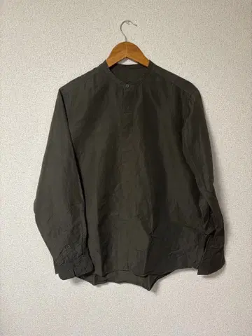 SHINYA 다크 그레이 스탠드 카라 셔츠 사이즈 2