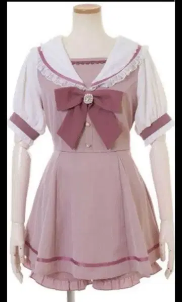 LIZLIS 세일러 카라 리본 포함 셋업