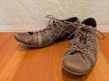 [레어] MORGAN HOMME 모건옴므 레더 스니커즈 기믹 브라운