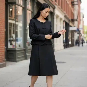 아티클컴 L 빅 사이즈 블랙 원피스 수트 라메 실