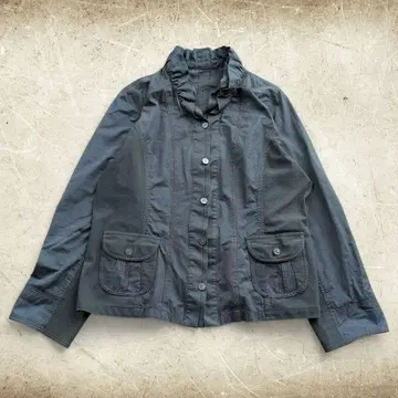 옷깃 프릴 이소재 자켓 스탠드 카라 미세스 고급 여성용