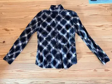 토네이도 마트 긴팔 셔츠 체크 무늬 꽃무늬