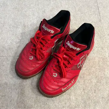 [Desporte] 풋살 실내 신발 빨간색 축구 24.5 새상품급