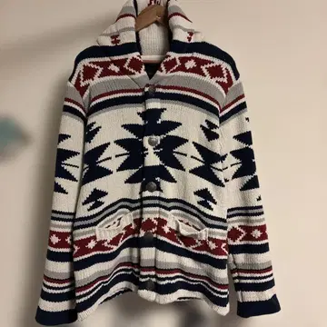 기하학 패턴 니트 자켓