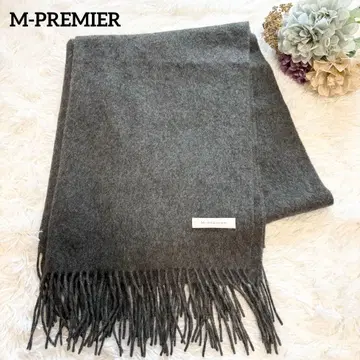 [ 엠프리미어 ] 캐시미어 머플러 대형 그레이 무지 심플