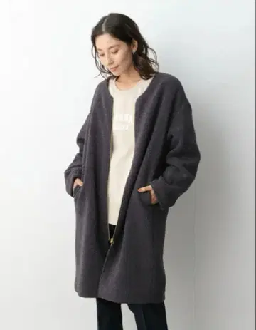 LEPSIM 새상품급 라이트 보아 코트 차콜