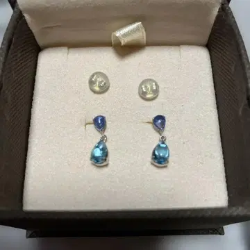 파란색 드롭형 귀걸이 세트 K14