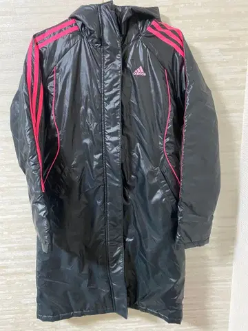 adidas 블랙 핑크 롱 코트