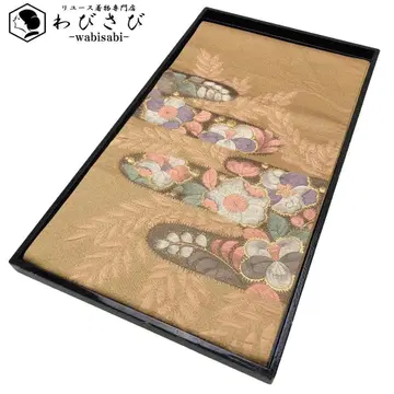 후쿠로 오비 츠지가하나 카스미 무늬 금실 양매색 O-5861