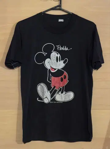 80s 레어 빈티지 미키마우스 화이트 Florida T셔츠