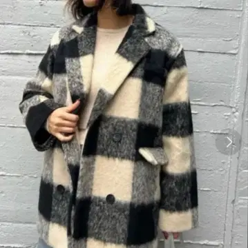 블록 체크 자켓 코트 새상품급!