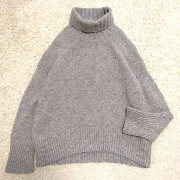 갤러리 비 울 100% 터틀넥 풀오버 그레이 S