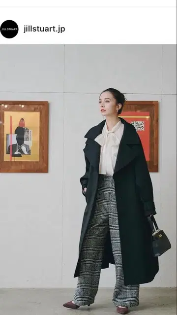 [ 완판템 ] JILLSTUART 더블 비버 롱 코트 블랙