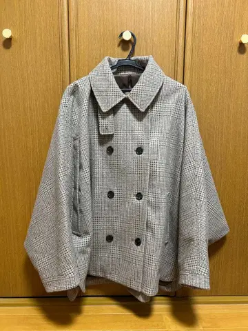 Heather 울리테크 2WAY 미들 케이프 코트