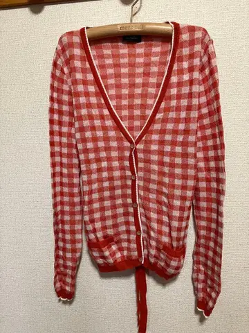MAX&Co. 맥스앤코 가디건 체크 무늬 가디건 빨간색 S