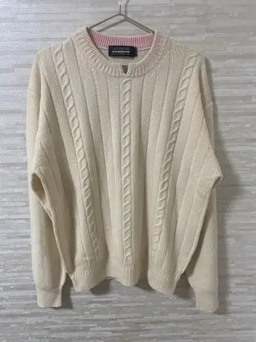 CASHMERE 캐시미어 혼방 케이블 짜임 니트 남성용 L