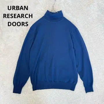 어반 리서치 도어스 울 100% 터틀넥 니트 40 파랑 긴팔