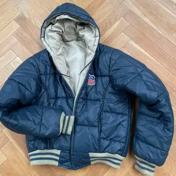 UNION PACIFIC 다운 자켓 네이비 베이지 리버서블