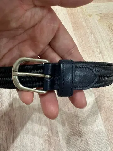 Saddlers 사들러즈 뜨개질 가죽 벨트 85cm 블랙