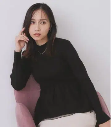 [ 새상품 ] index 페플럼 튤 레이어드 니트 [ 세탁기 OK ]