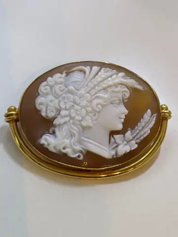 [빈티지] 카메오 브로치 작음. 크기 확인 필요