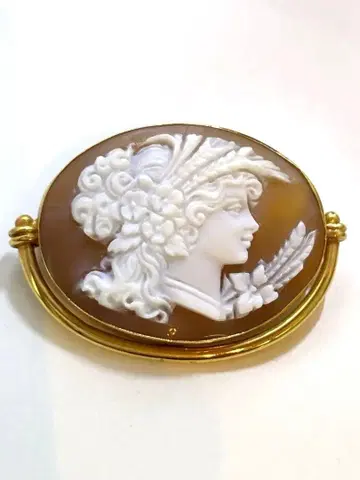 [빈티지] 카메오 브로치 작음. 크기 확인 필요