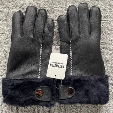 새상품 ATTENTION 양가죽 장갑 그로브 네이비