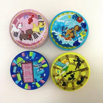 디즈니 자수 캔뱃지 4종 세트