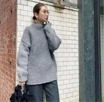 RIM.ARK 오버 로우게이지 니트