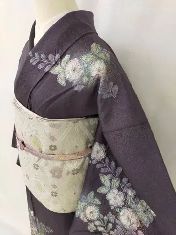 미사용 새상품 순수 실크 이중 기모노 츠지카바 호몬기 단품