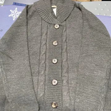 CROCODILE 케이블 짜임 니트 가디건 그레이 405