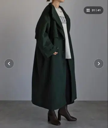 다크 그린 롱 코트 프리 사이즈
