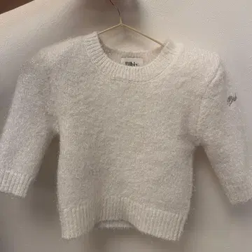 [ bibiy ] 화이트 라메 니트 긴팔 크루넥