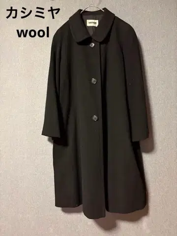 [새상품급] 캐시미어&울 롱 코트 블랙