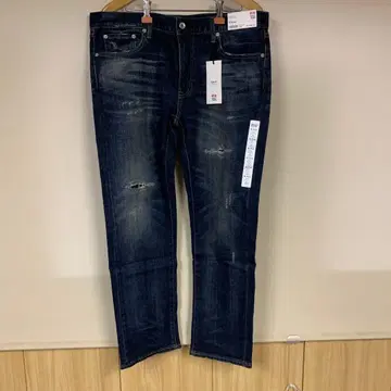 32 미사용 새상품 유니클로 슬림핏 데미지 진 데님