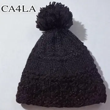 CA4LA 카시라 폼폼 포함 니트 모자