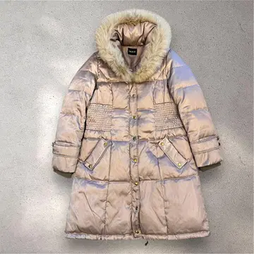 룰 M 폭스 퍼 라이트 베이지 다운 자켓