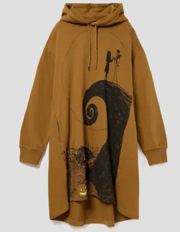 [미사용품] graniph 나이트메어 후드 부착 롱 후드티 프리 사이즈