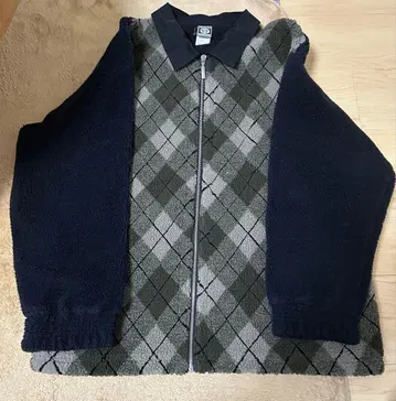 SHUVIT 보아 안감 플리스 자켓 아가일 무늬 90s Y2K