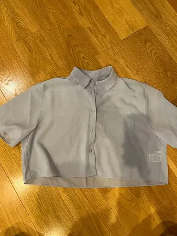 연보라 크롭 셔츠 F 사이즈 반팔