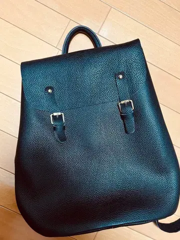 블랙 가죽 백팩