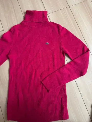 라코스테 터틀넥 니트 핑크