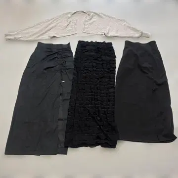 블랙 스커트 셋업 3종 세트 그레이 볼레로