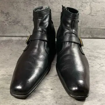 후프디두 조퍼 부츠 사이드 지퍼 가죽 25.5cm Y0807